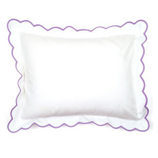 D. Porthault Solid White - Bedding - Percale - Scallop - Boudoir  - Multiple Colors