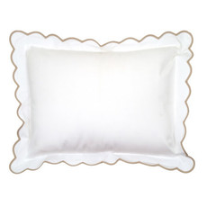 D. Porthault Solid White - Bedding - Percale - Scallop - Boudoir  - Multiple Colors