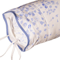 D. Porthault Bouquet Eclate - Periwinkle - Blue Wavy - Bedding -  Sham - Neckroll