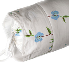 D. Porthault Fleurs de Pecher - Blue - White Wavy - Bedding -  Sham - Neckroll