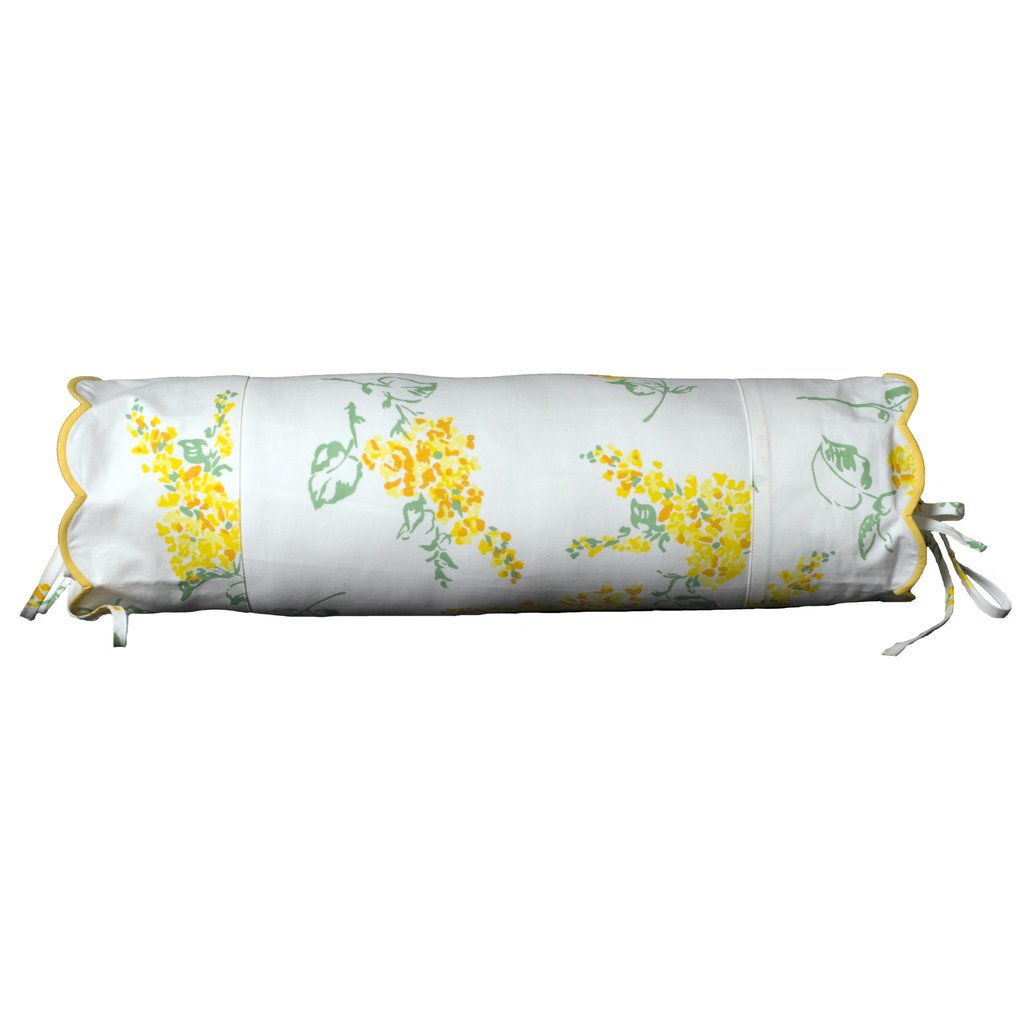 D. Porthault Lilas - Neckroll Sham - Yellow - Scallop - Percale