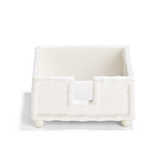 MH Napkin Holder - Cocktail - Faux Bamboo - White