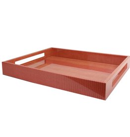 MH Tray - Lacquered - Orange Croc - 16" X 14"