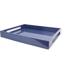 MH Tray - Lacquered -  Blue Shagreen - 16" x 14"