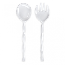 MH Serveware - Melamine - Ruffle - White - Salad Servers - 11"