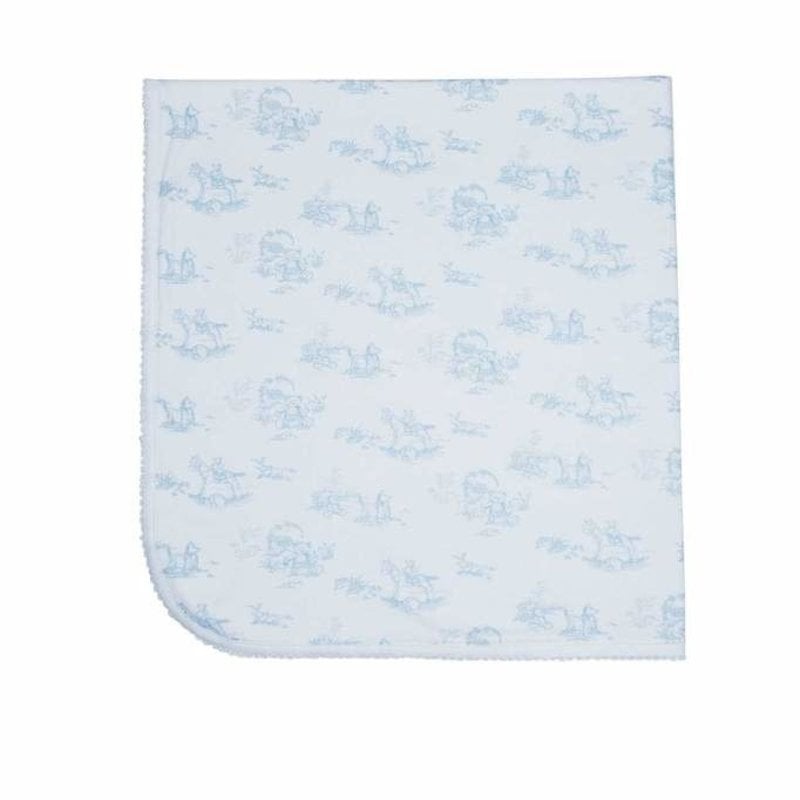 MH Baby Blanket - Toile - Blue
