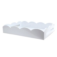 MH Tray - Scalloped Lacquered - White