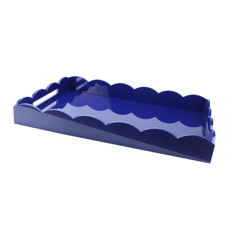 MH Tray - Scalloped Lacquered - Blue