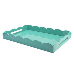 MH Tray - Scalloped Lacquered - Turquoise - 2 Sizes