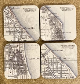 MH Coasters - North Shore Maps - Set of 4
