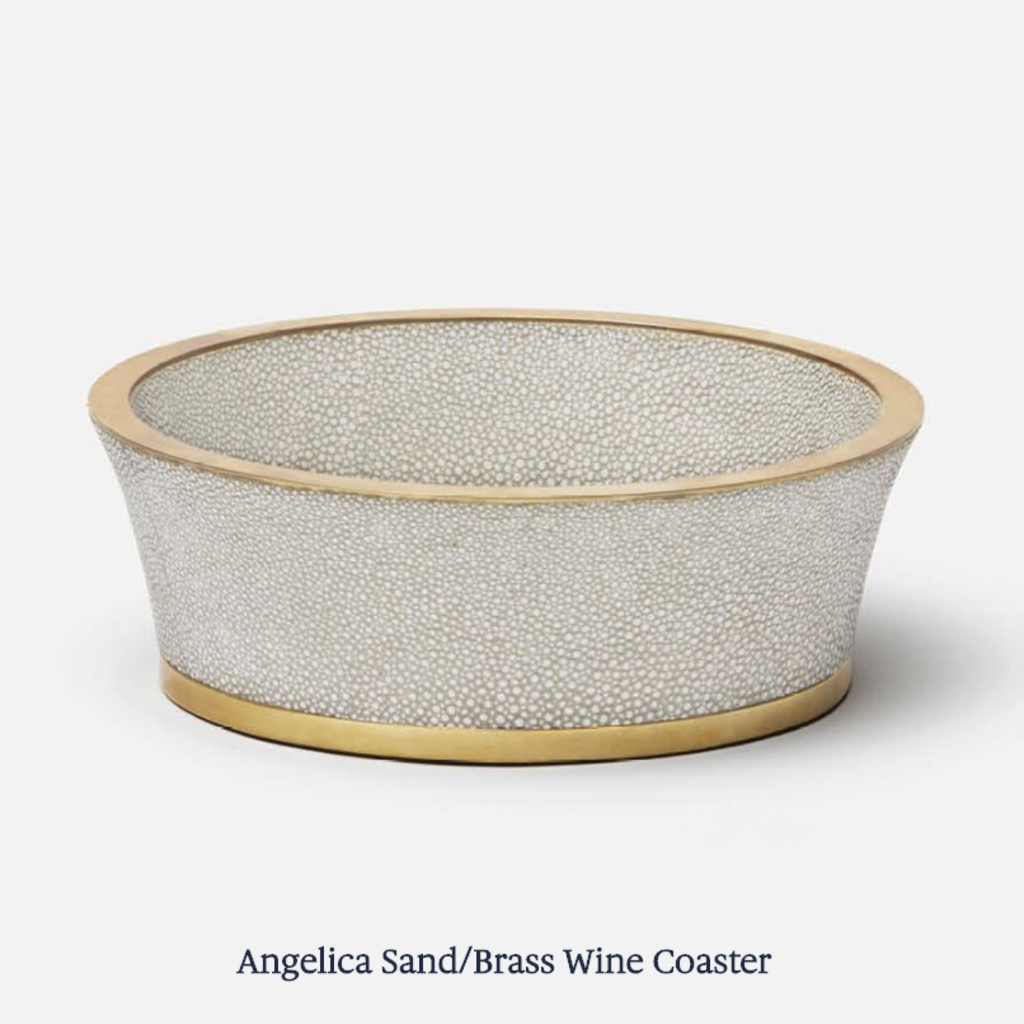 MH Wine Coaster - Angelica - Shagreen - Sand & Brass - Maze Home Store