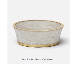 MH Wine Coaster - Angelica - Shagreen - Sand & Brass - Maze