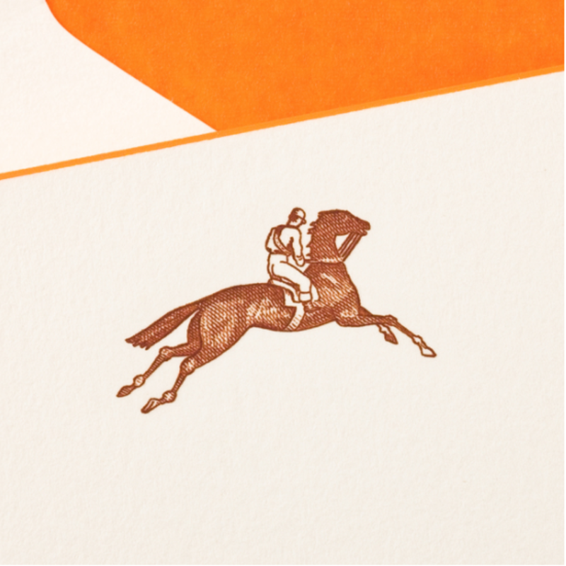 MH Boxed Notecards - Equestrian - Brown on Ecru