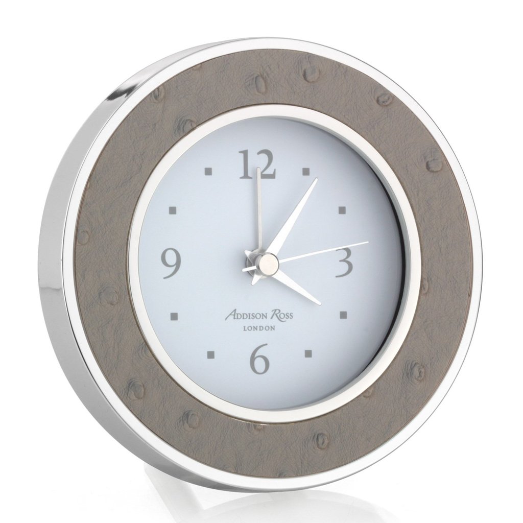 MH Alarm Clock - Round -  Shadow Ostrich - Silver