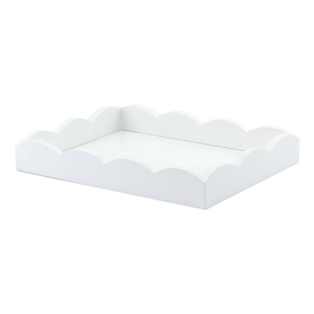 MH Tray - Scalloped Lacquered - White