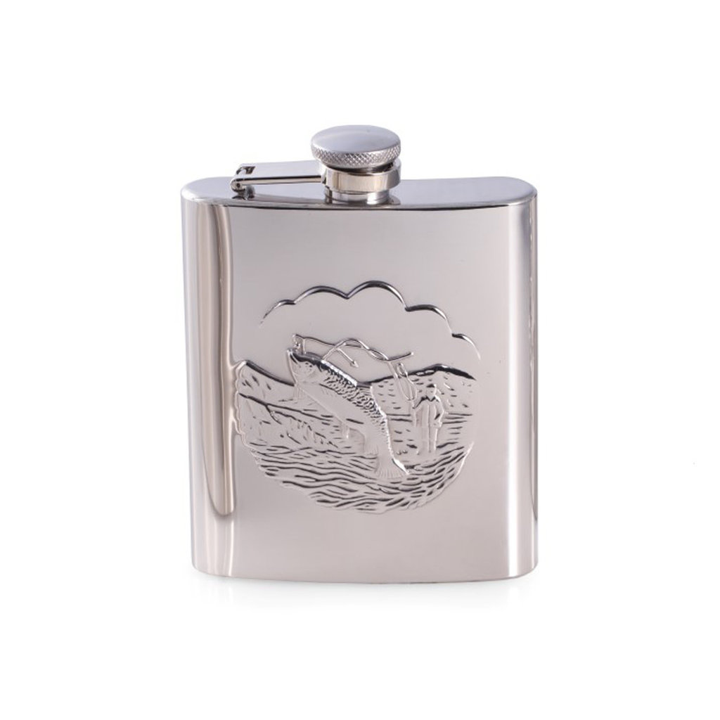 MH Flask - Fisherman Accent - Stainless - 8 oz.