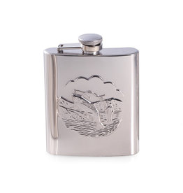 MH Flask - Fisherman Accent - Stainless - 8 oz.