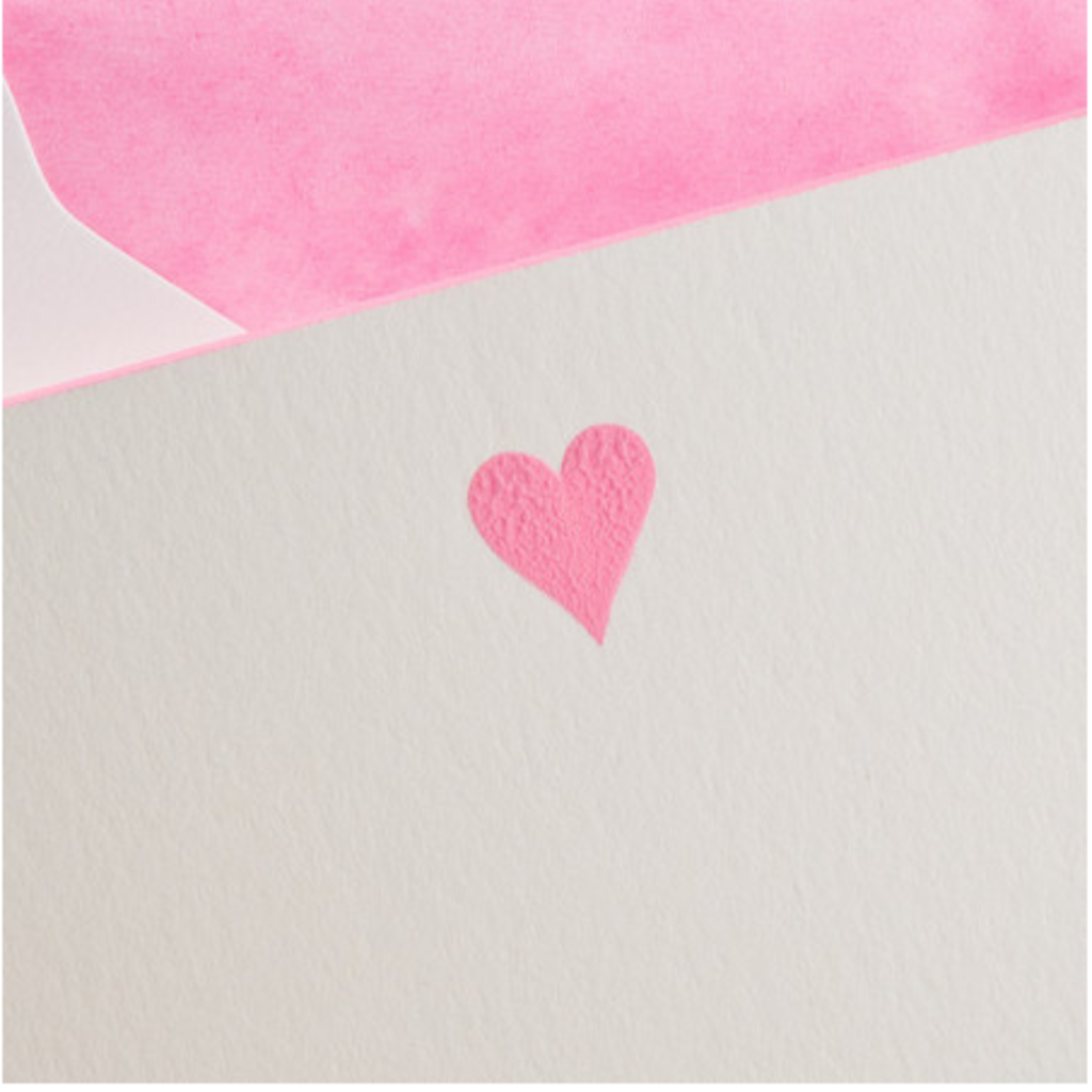 MH Boxed Notecards - Heart - Hot Pink