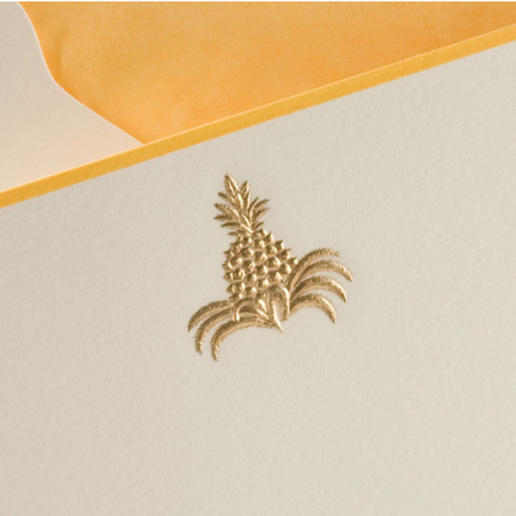 MH Boxed Notecards - Pineapple - Gold on Ecru - S/10