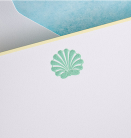 MH Boxed Notecards - Scallop - Seafoam Green on Bright White