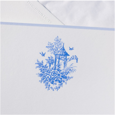 MH Boxed Notecards - Toile - Blue on Bone White w/Eldridge Blue Border