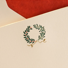 MH Boxed Notecards - Wreath - Holly & Mistletoe