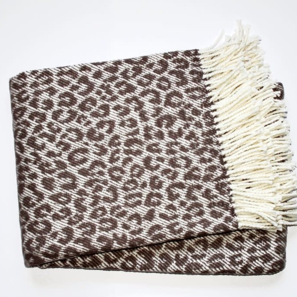 MH Throw - Leopard Fringed - 55"x70" -