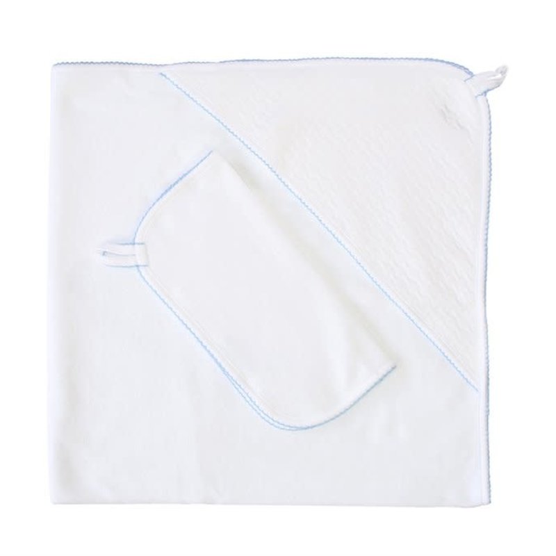 MH Hooded Towel Set - Basket Weave Applique -