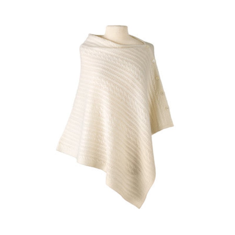 MH Cashmere Cape - Cable - Ivory