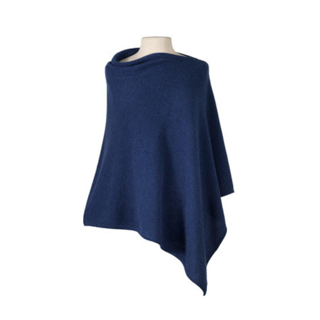 MH Cashmere Cape - Pebble Stitch - Denim