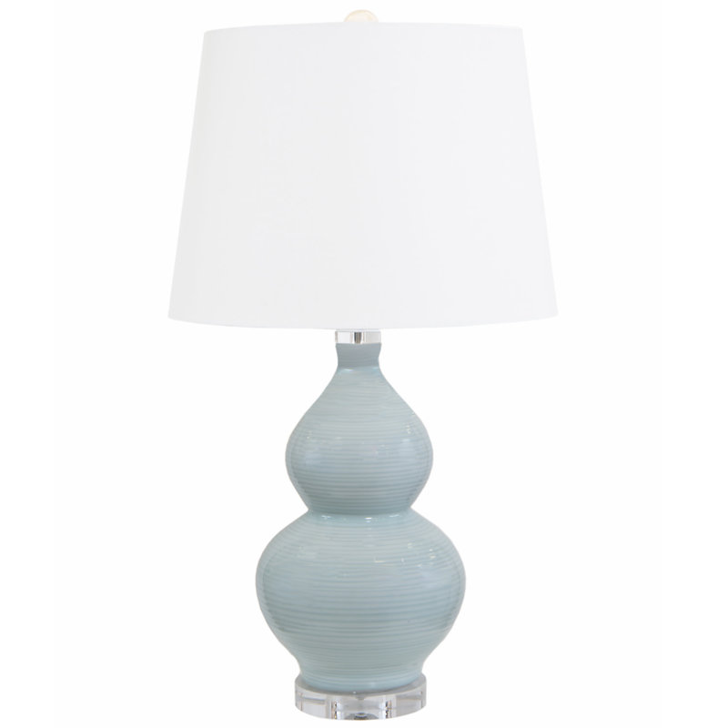 MH Table Lamp - Pale Blue on Acrylic Base