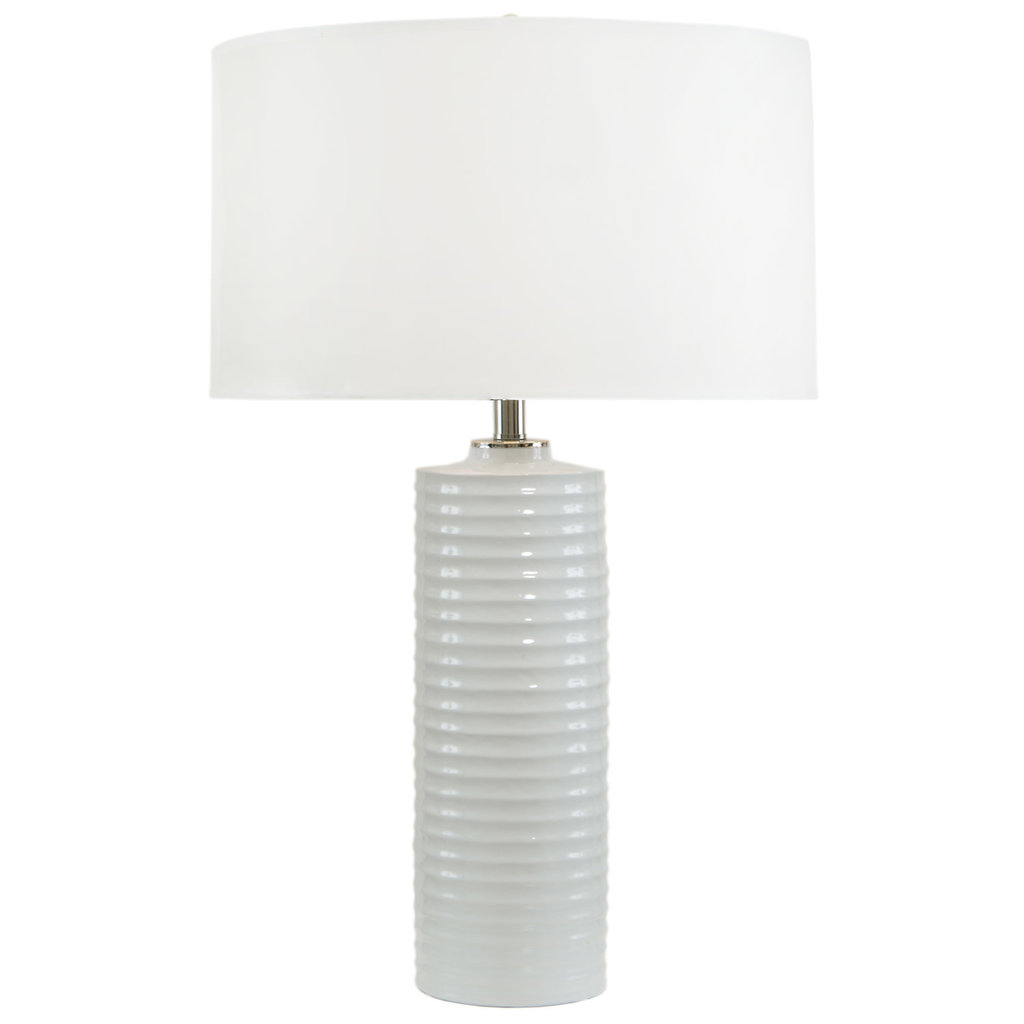 MH Table Lamp - White Ribbed