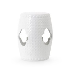 MH Garden Stool - White Clement - 12.5 x 16.5H