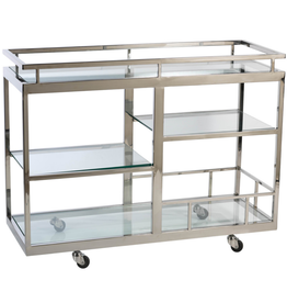 MH Bar Cart with Glass Shelves