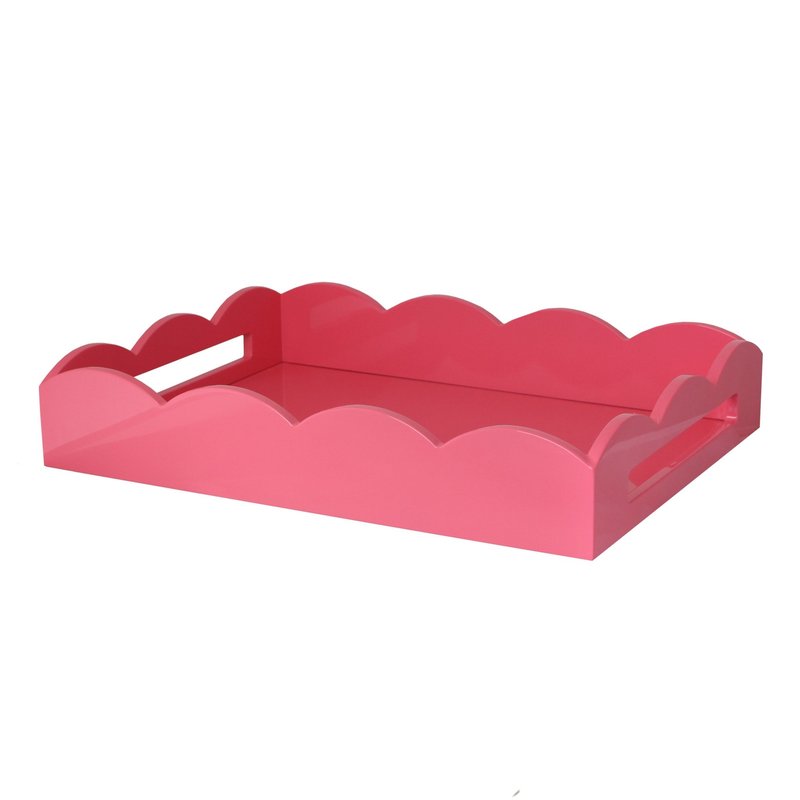 MH Tray - Scalloped Lacquered - Mellon Pink
