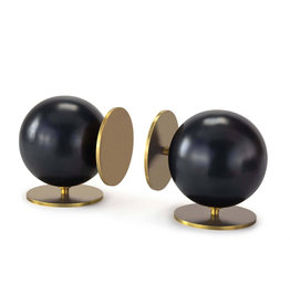 MH Bookends - Grant - Black Sphere w/Brass Disks