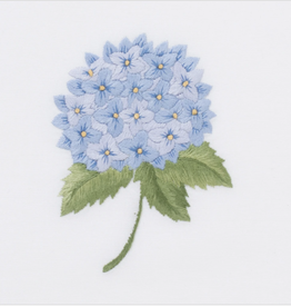 MH Hand Towel - Hydrangea Blue - White Cotton