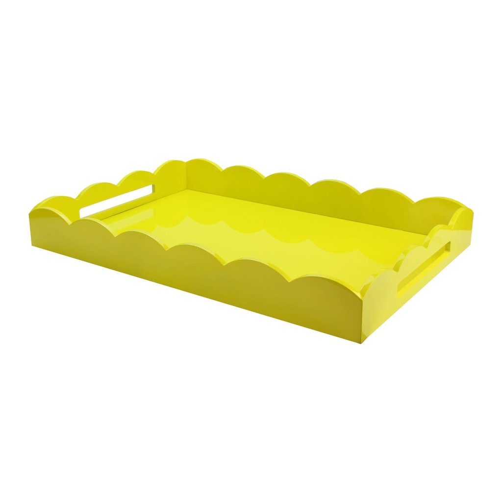 MH Tray - Scalloped Lacquered - Yellow - 2 Sizes