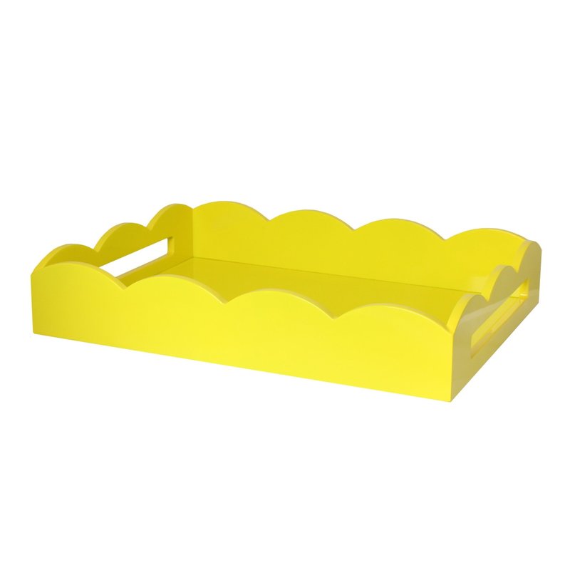 MH Tray - Scalloped Lacquered - Yellow - 2 Sizes