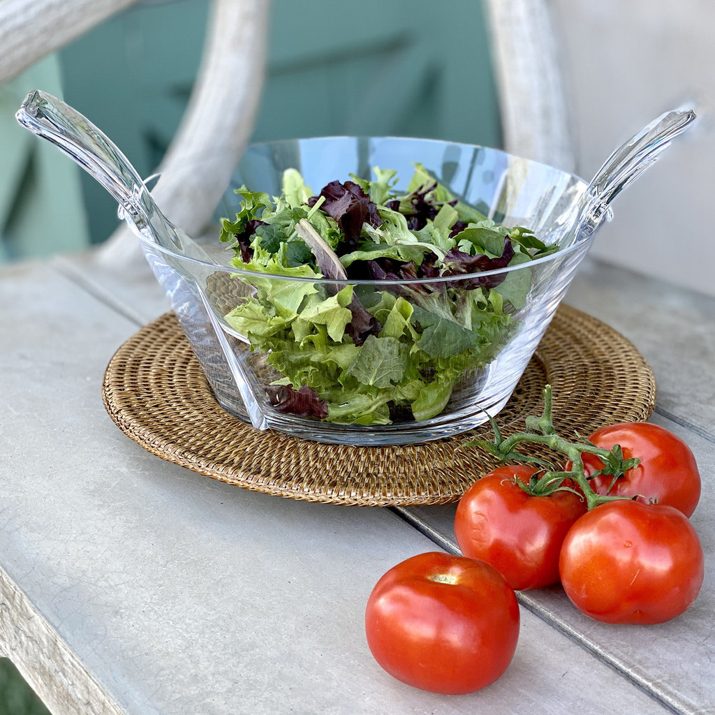 MH Salad Bowl w/Servers - Synthetic Crystal - Clear