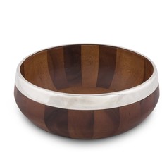 MH Salad Bowl - Tribeca - Wood & Pewter