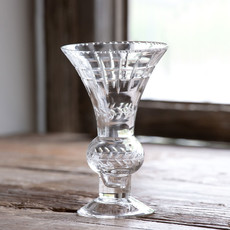 MH Vase  - Etched Glass -Trumpet