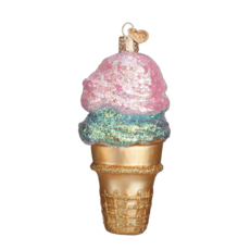 MH Ornament - Blown Glass - Double Dip Ice Cream Cone