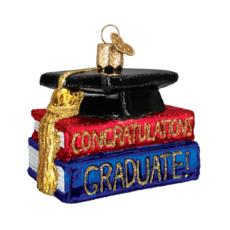 MH Ornament - Blown Glass - Congrats Graduate