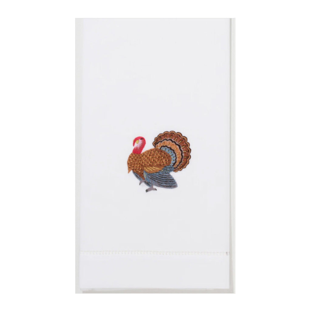 MH Turkey Gold - White Cotton Hand Towel