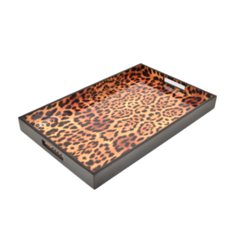MH Tray - Lacquered -  Cheetah - Breakfast - 14x22x2