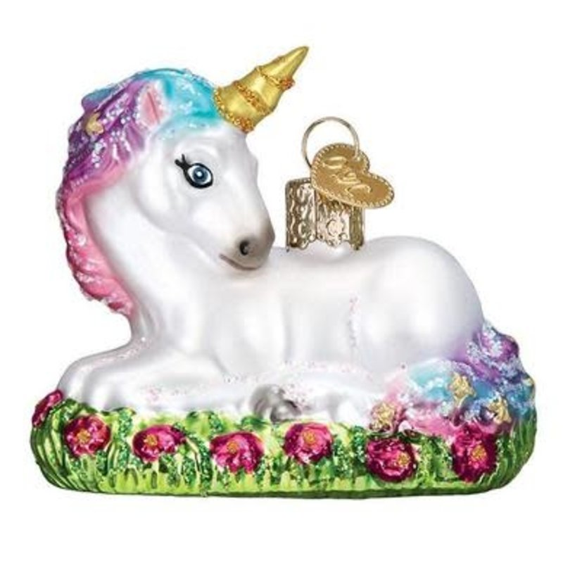MH Ornament - Blown Glass -  Baby Unicorn