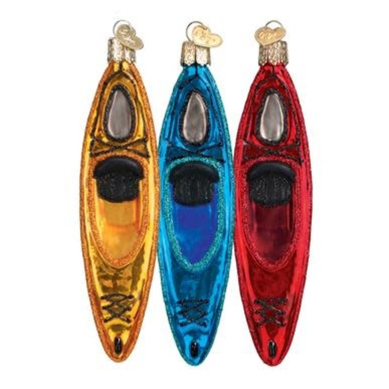 MH Ornament - Blown Glass -  Kayak - Assorted