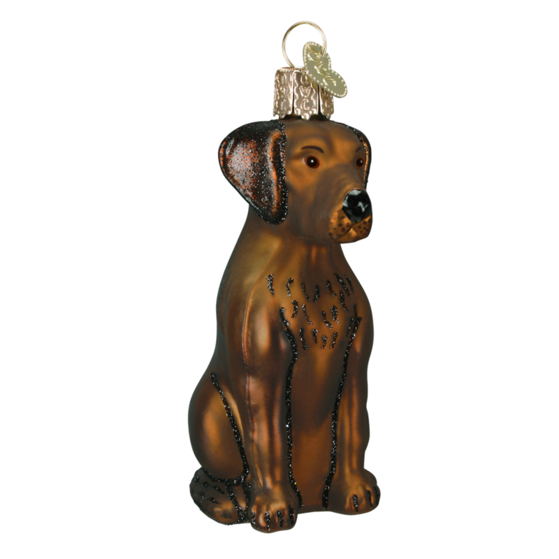 MH Ornament - Blown Glass - Chocolate Labrador