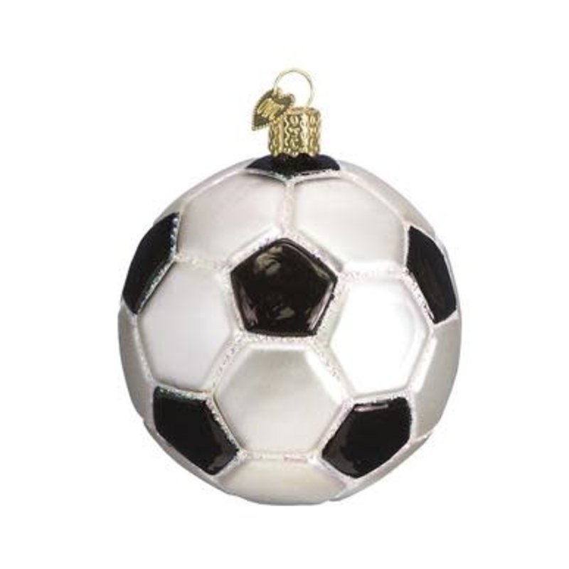 MH Ornament - Blown Glass - Soccer Ball